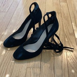 BCB Generation black suede shoes shoes with ties.